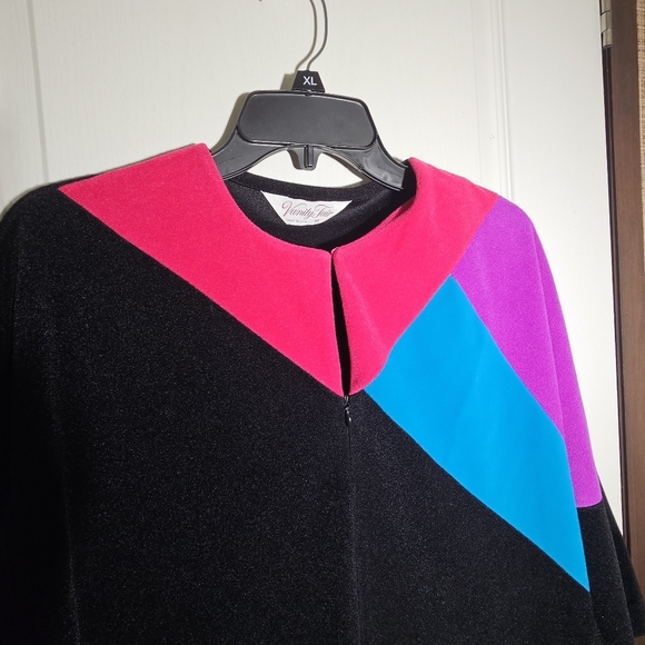 Vanity Fair Womens Size M Vintage 80s MOD Lounge Plush Lounge House Dress Retro - Picture 4 of 13